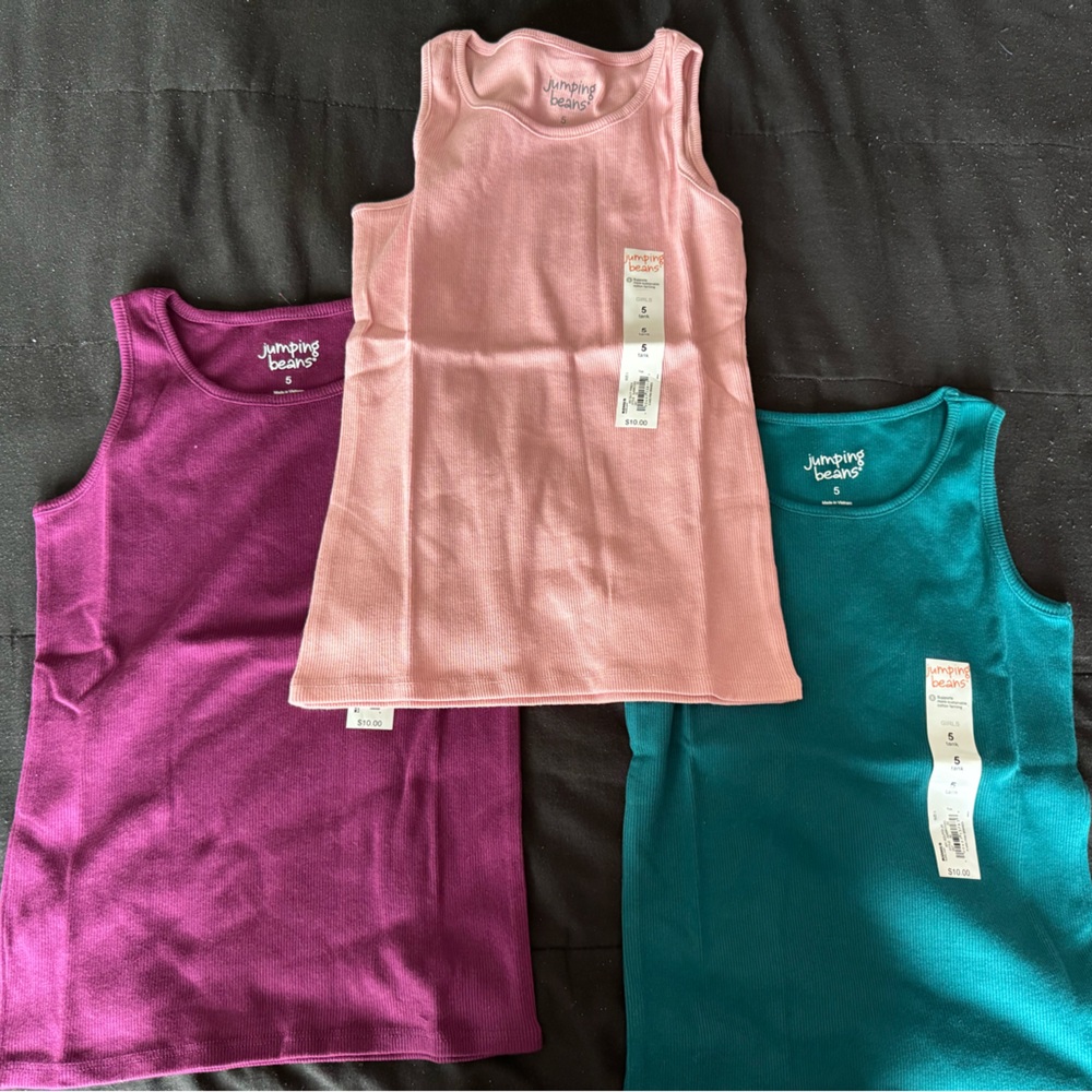 Girl’s Tank Tops in Purple, Pink, and Teal